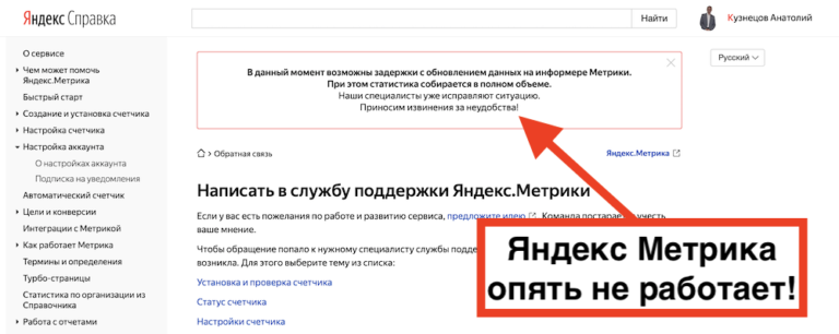 Яндекс Метрика опять не работает (25.03.2021)