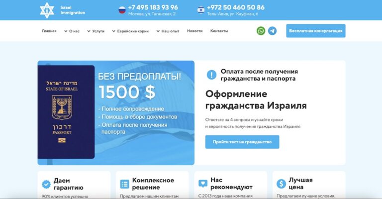 Оформление гражданства Израиля — новый SEO кейс