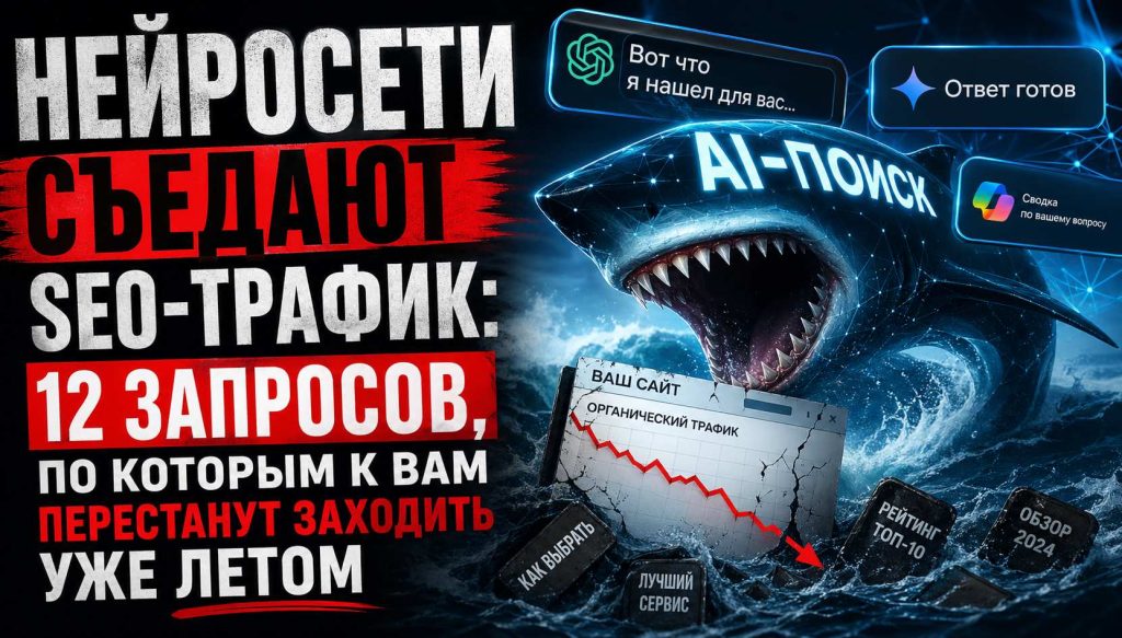 Нейросети съедают SEO-трафик: 12 запросов, по которым к вам перестанут заходить уже летом» AI-поиск