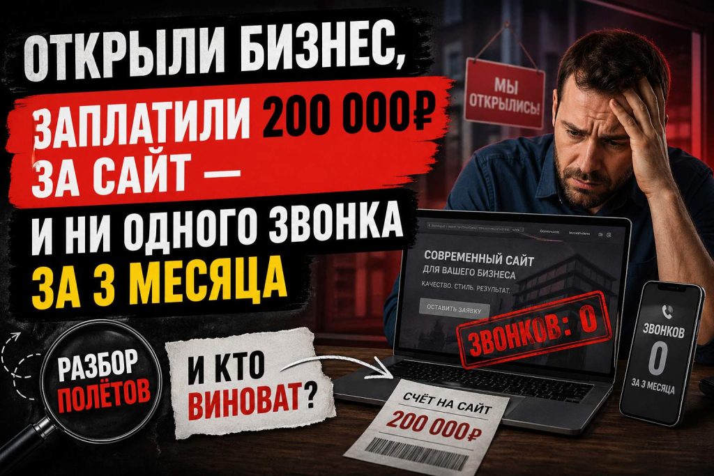 Открыли бизнес, заплатили 200 000₽ за сайт — и ни одного звонка за 3 месяца: разбор полётов и кто виноват