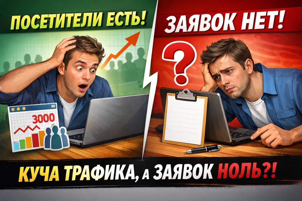 Посетители есть, а заявок нет: 5 причин и как исправить
