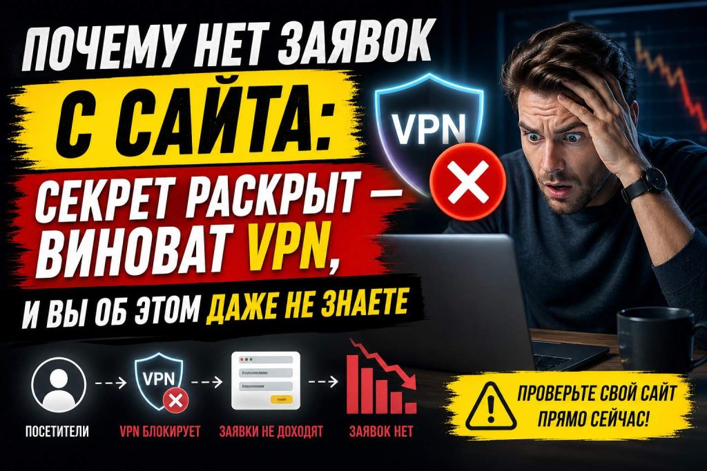 Почему нет заявок с сайта: секрет раскрыт — виноват VPN, и вы об этом даже не знаете