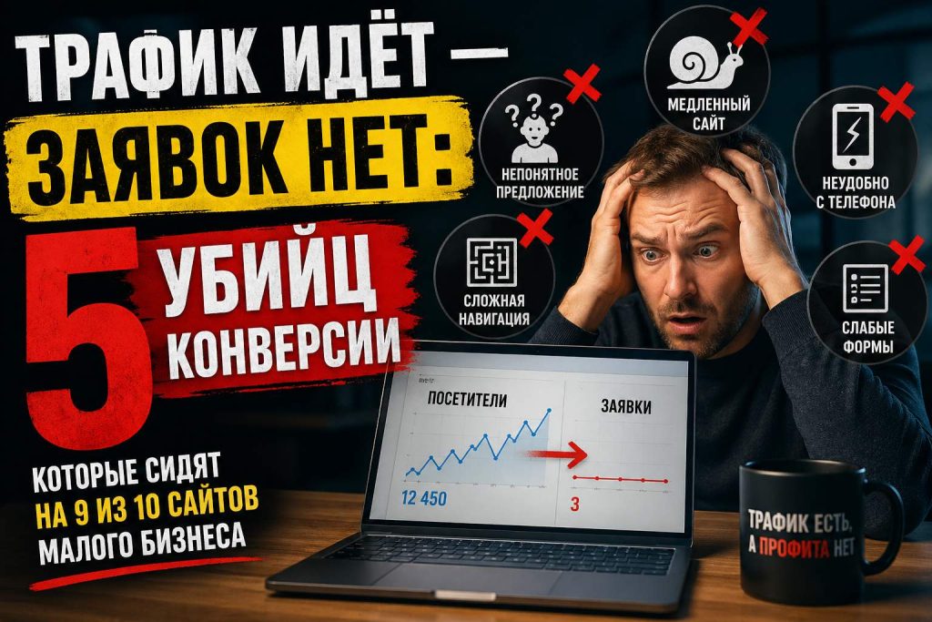 Трафик идёт, а заявок нет: 5 убийц конверсии на сайте