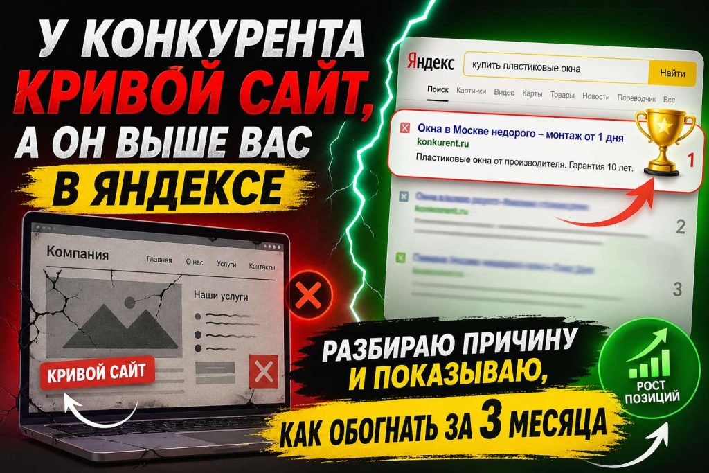 У конкурента кривой сайт, но он выше в Яндексе: как обогнать за 3 месяца