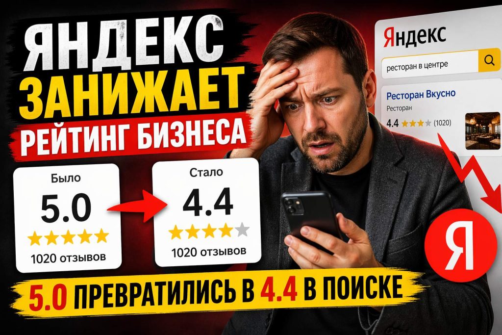 Яндекс убивает бизнес молча: как алгоритм занизил мой рейтинг с 5.0 до 4.4 и никто не может объяснить, почему