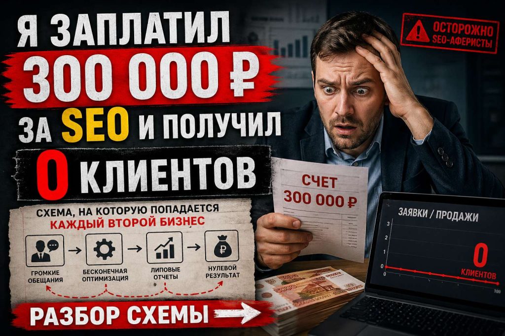 Я заплатил 300 000 рублей за SEO и получил 0 клиентов. Разбор схемы, на которую попадается каждый второй бизнес