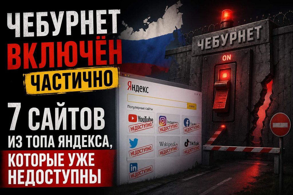 Чебурнет включён частично: 7 сайтов из топа Яндекса, которые уже недоступны