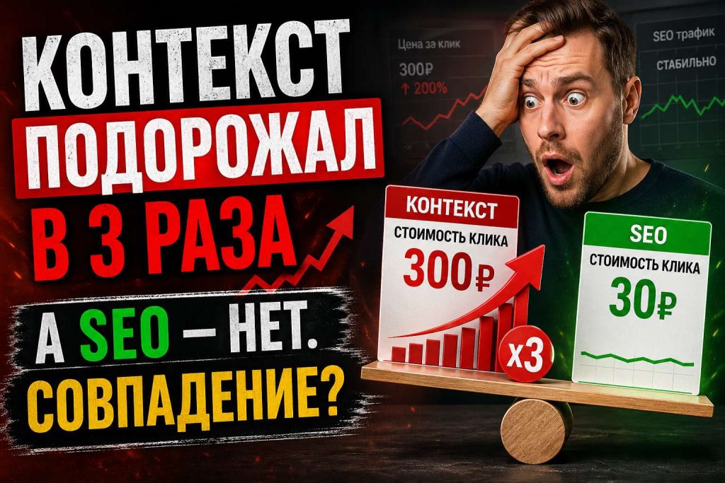 Контекст подорожал в 3 раза. А SEO — нет. Совпадение?