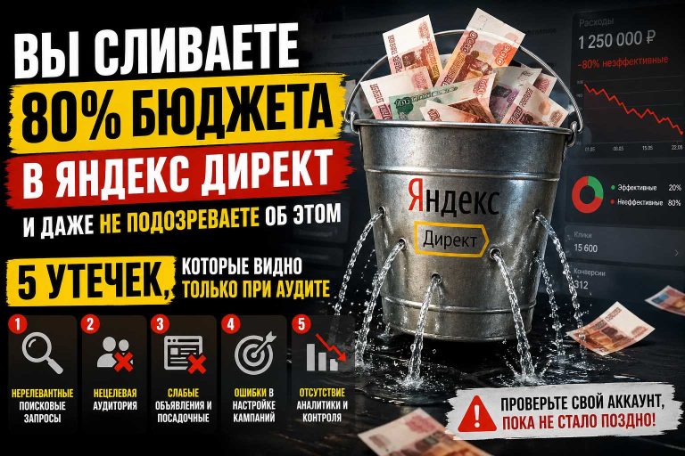 Вы сливаете 80% бюджета в Яндекс Директ и даже не подозреваете об этом: 5 утечек, которые видно только при аудите