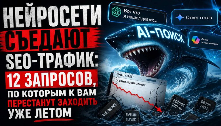 Нейросети съедают SEO-трафик: 12 запросов, по которым к вам перестанут заходить уже летом» AI-поиск