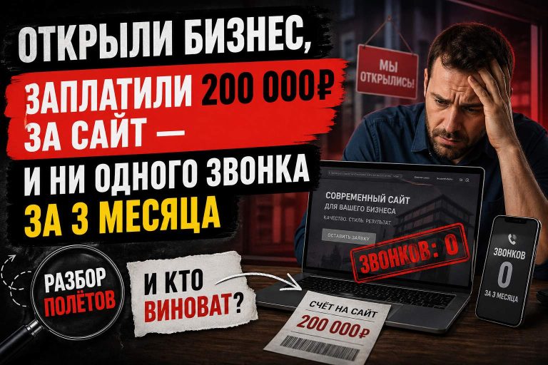 Открыли бизнес, заплатили 200 000₽ за сайт — и ни одного звонка за 3 месяца: разбор полётов и кто виноват
