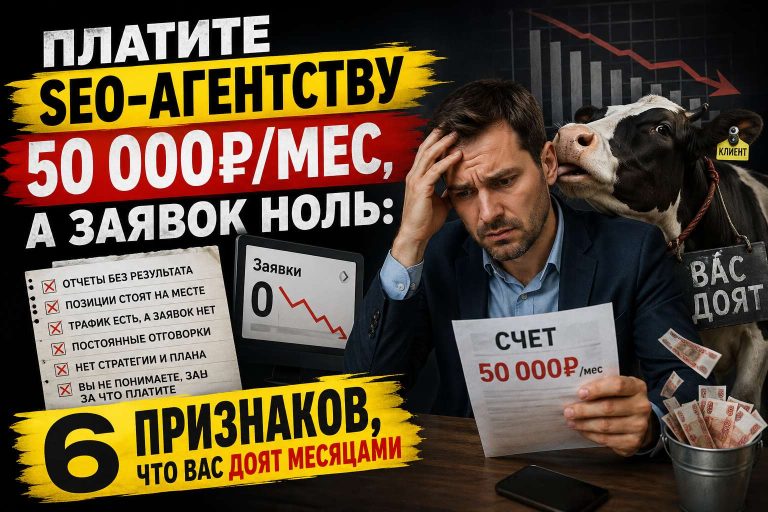 Платите SEO-агентству 50 000₽/мес, а заявок ноль: 6 признаков, что вас доят месяцами