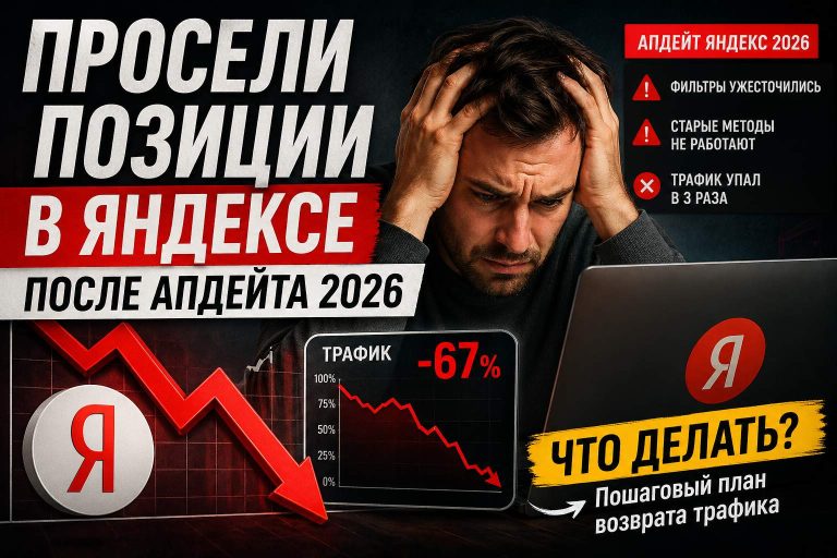 Просели позиции в Яндексе после апдейта 2026: что делать, если трафик упал в 3 раза