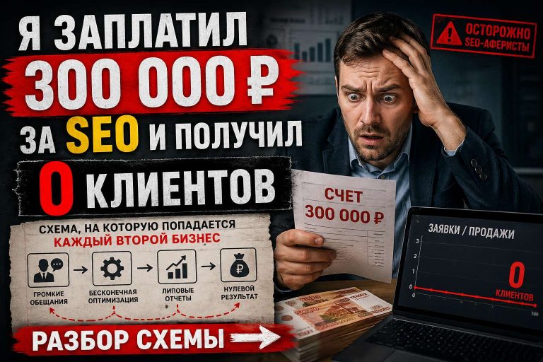 Я заплатил 300 000 рублей за SEO и получил 0 клиентов. Разбор схемы, на которую попадается каждый второй бизнес