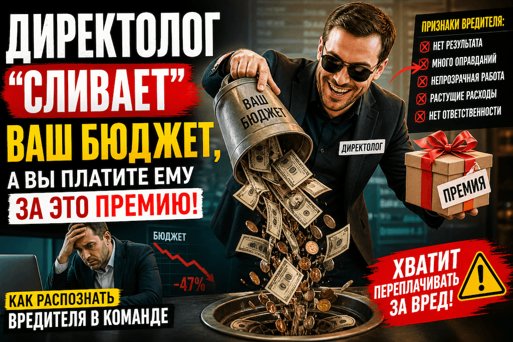 Директолог "сливает" ваш бюджет, а вы платите ему за это премию: как распознать вредителя в команде