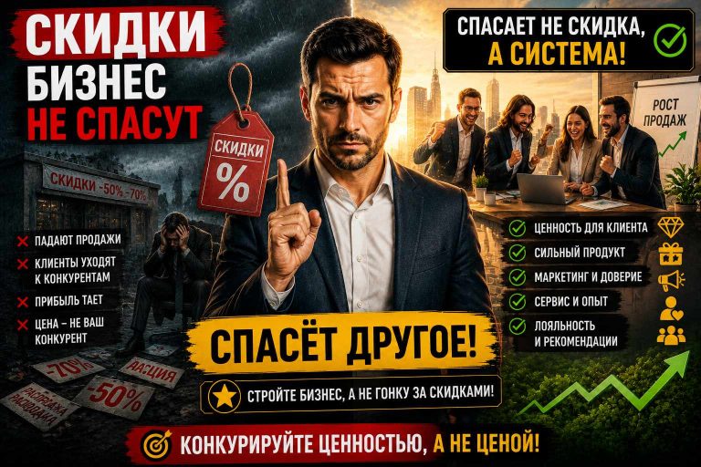 Скидки бизнес не спасут. Спасёт другое — стабильный поток клиентов