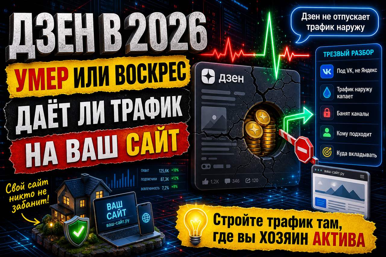 «Дзен как источник трафика в 2026: умер, воскрес или никогда и не жил»
