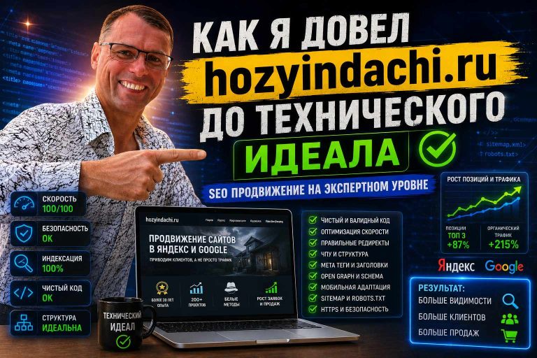 Как я довел свой сайт hozyindachi.ru до технического идеала