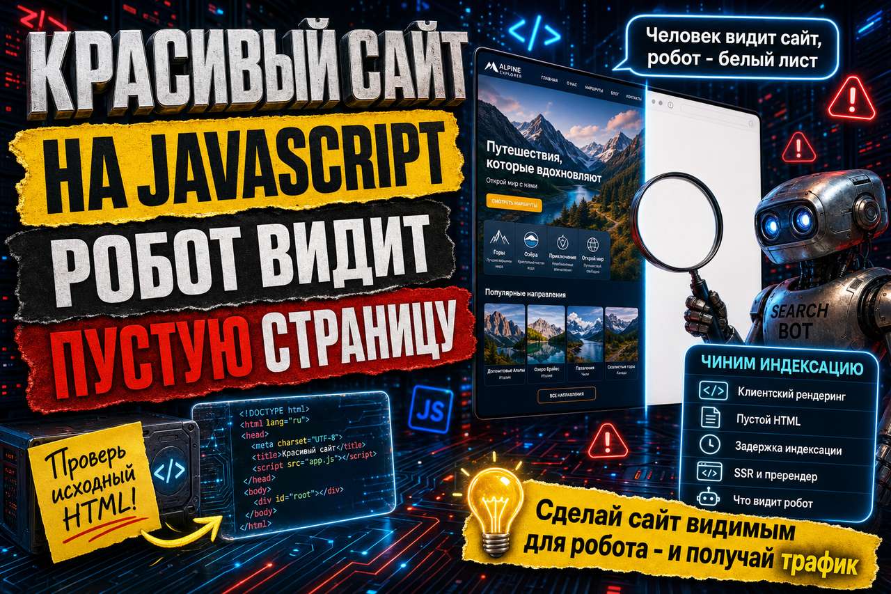 «Красивый сайт на JavaScript, который робот видит пустой страницей»