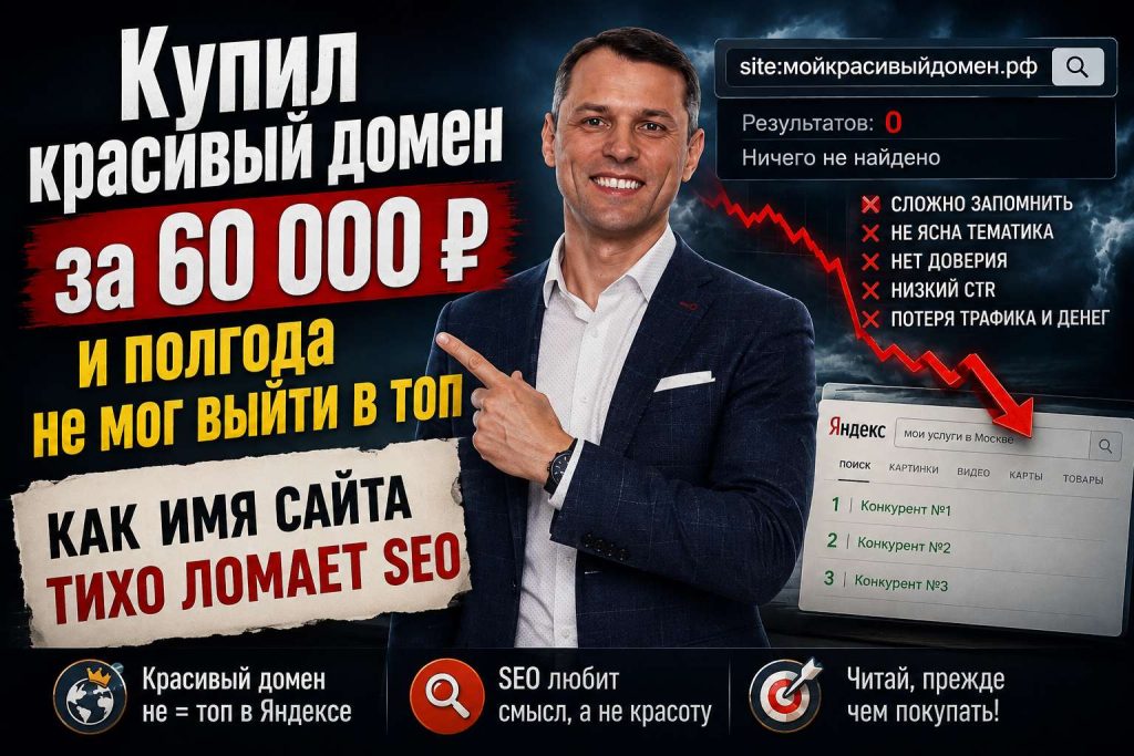 Купил красивый домен за 60 000 — и полгода не мог выйти в топ