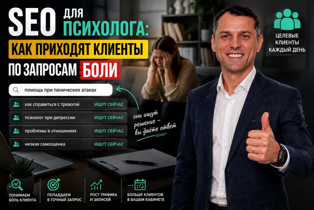 SEO для психолога: как приходят клиенты по запросам боли