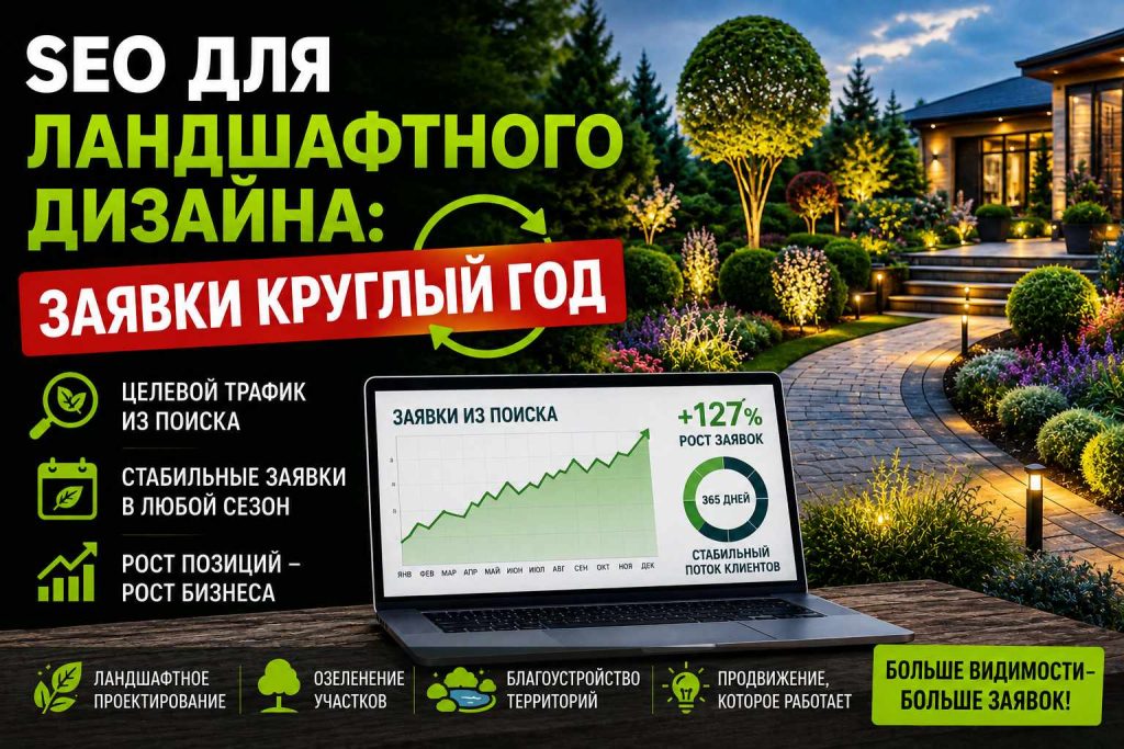 SEO для ландшафтного дизайна: заявки круглый год