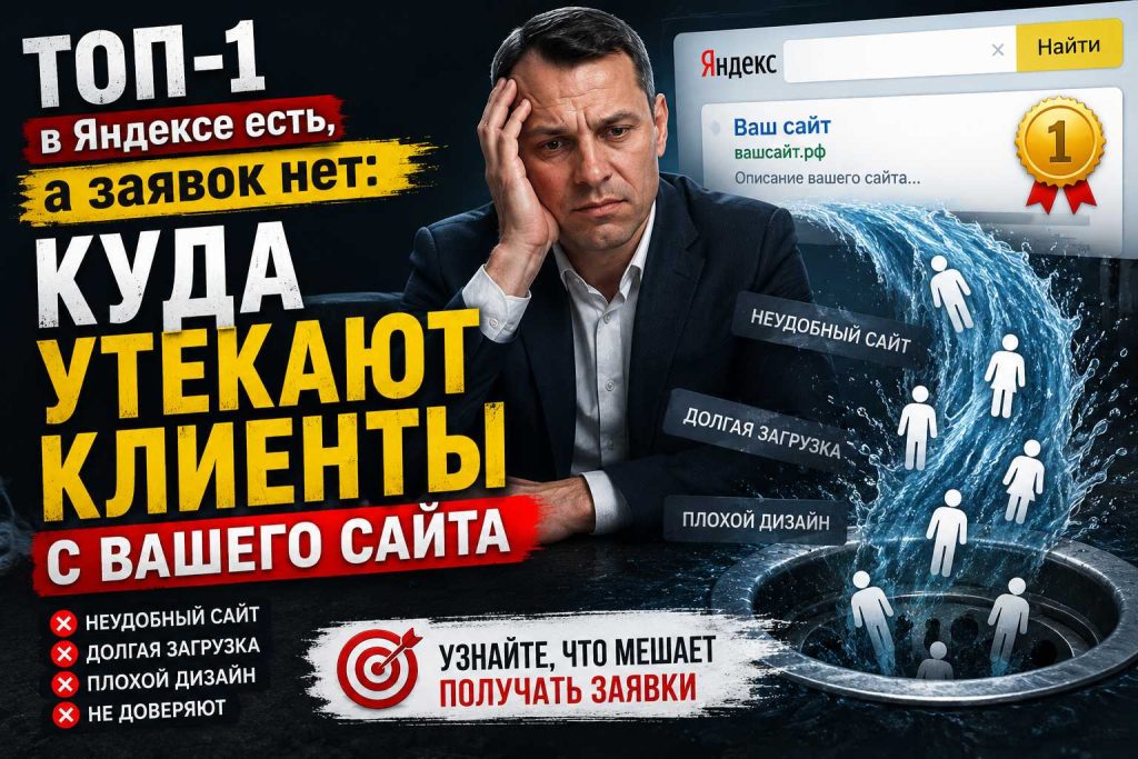 ТОП-1 в Яндексе есть, а заявок нет: куда утекают клиенты с вашего сайта