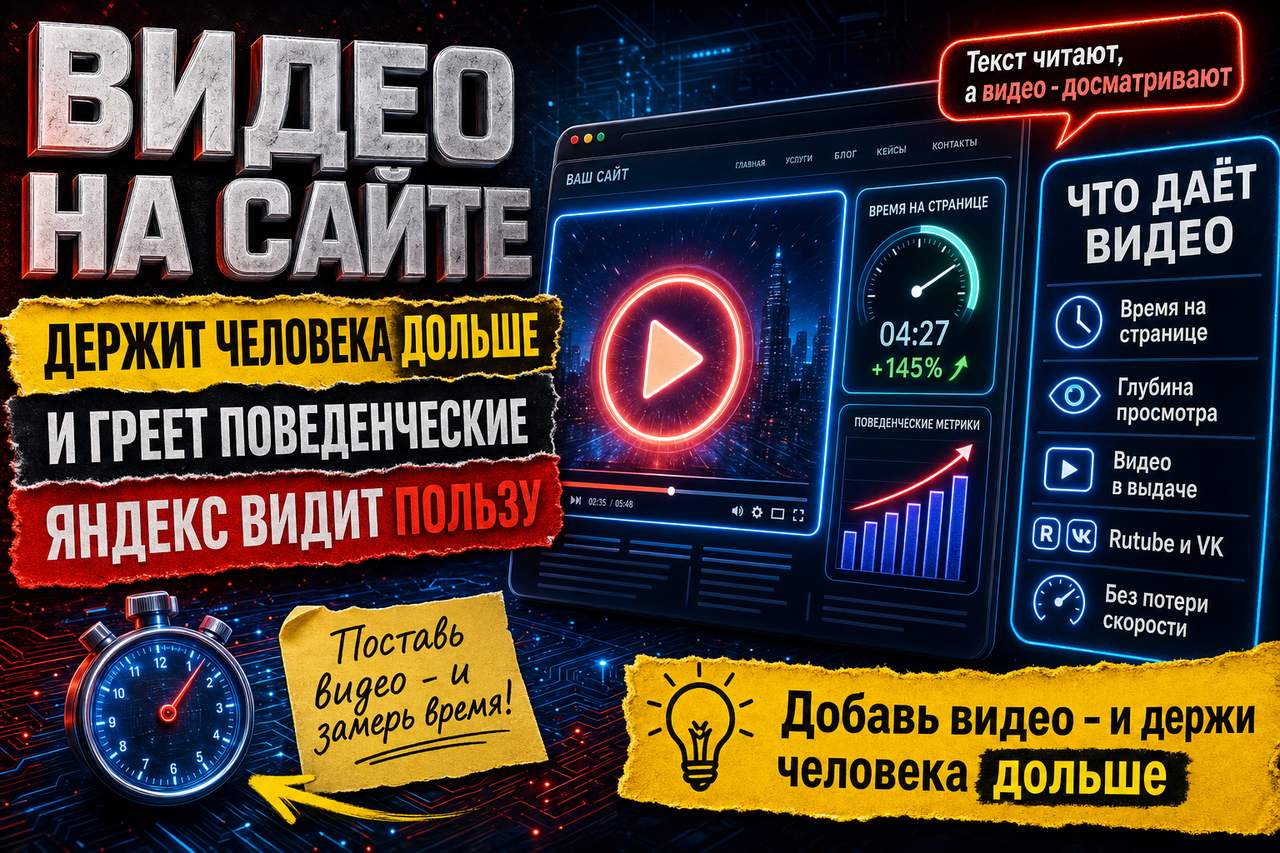 «Видео на странице держит человека дольше и говорит Яндексу, что вы полезны»
