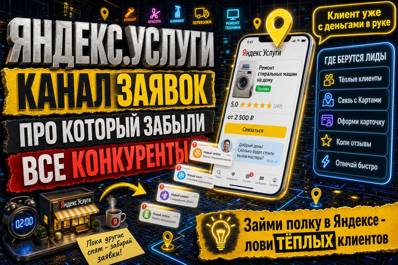 «Яндекс.Услуги: канал заявок, который работает, пока конкуренты про него забыли»