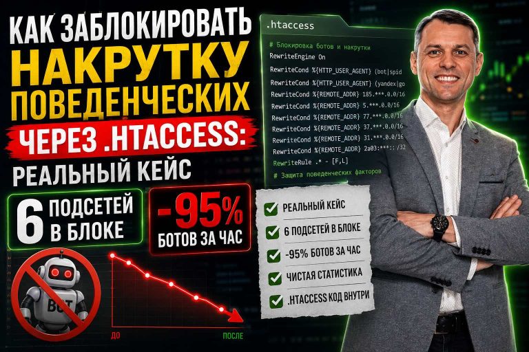 Как заблокировать накрутку поведенческих через .htaccess: реальный кейс, 6 подсетей и −95% ботов за час